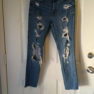 Aeropostale High Rise Distressed Blue Jeans